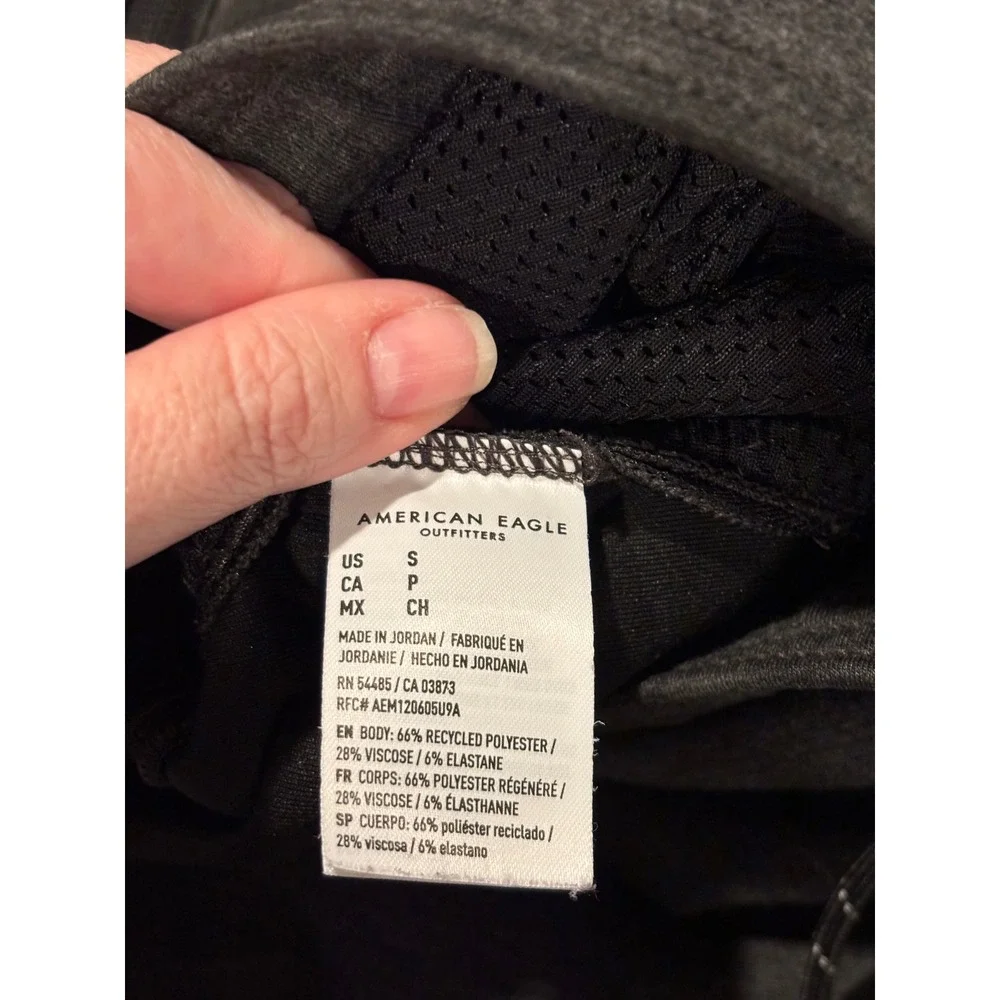 American Eagle Mens Active Joggers Charcoal Gray Tapered Sweatpants Small